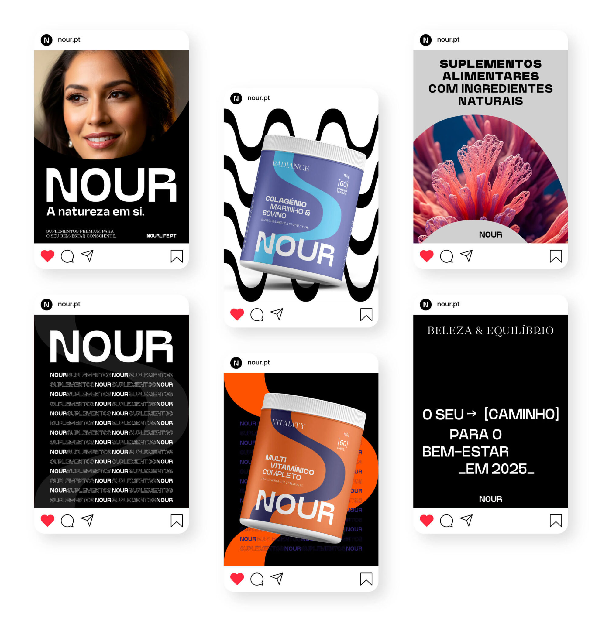 Naming e Branding -Nour pela GRINGO - aplicações social media