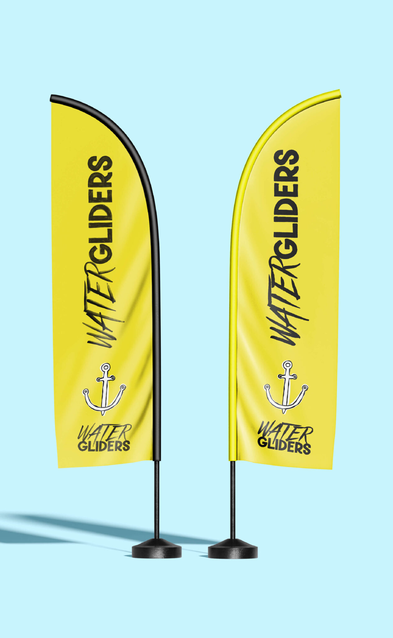 Rebranding de surf club - Watergliders pela GRINGO - bandeiras